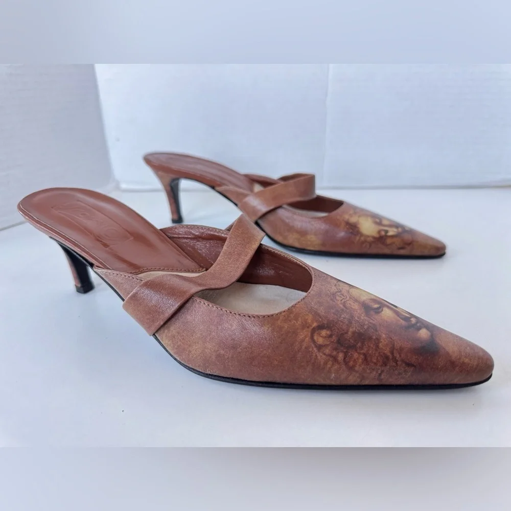 icon wearable art La Scapigliata pointy kitten heel pumps italian shoes 6 y2k - Picture 2 of 10